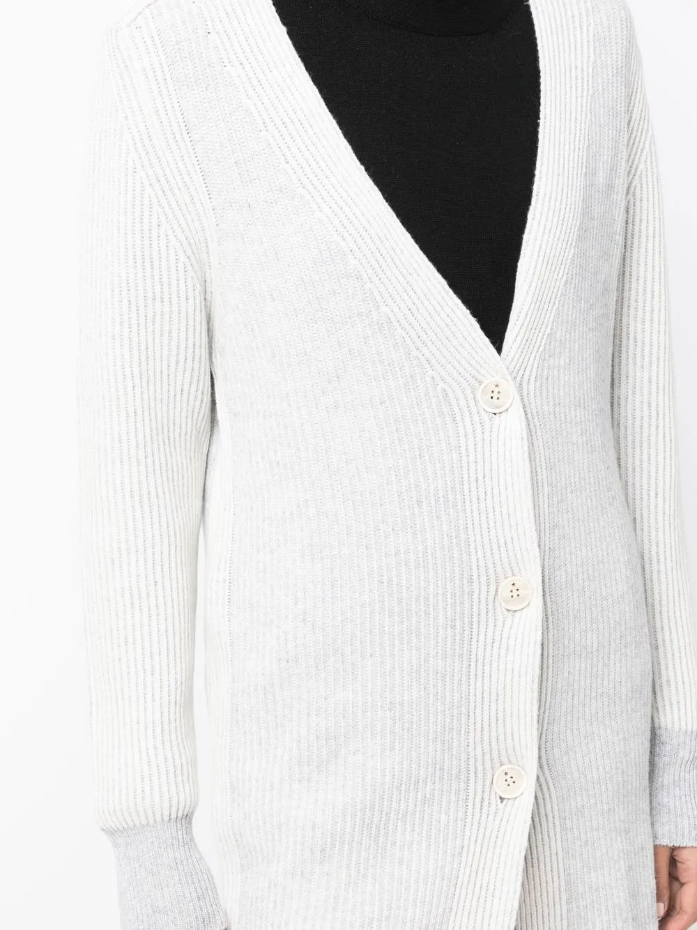 Lorena Antoniazzi V-neck Button Cardi-coat In Grey