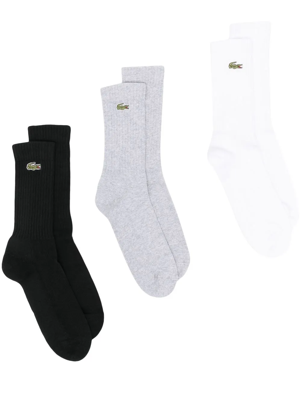 

Lacoste logo-embroidered socks (set of three) - Black