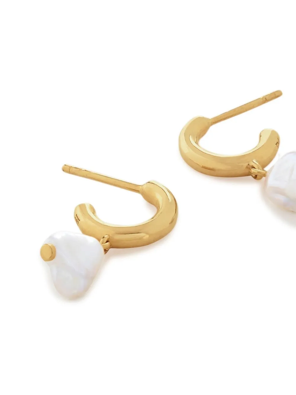 Monica Vinader Gold Nura Keshi Pearl Huggie Earrings Pearl In Gold