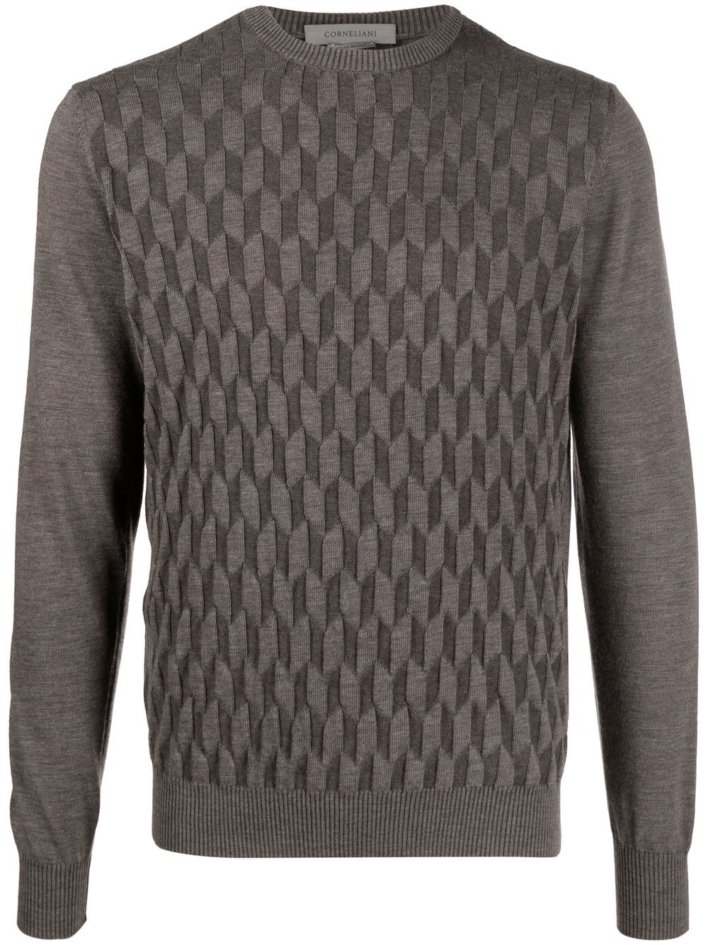 

Corneliani textured crew-neck jumper - Brown