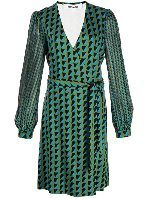DVF Diane von Furstenberg vestido cruzado Gala con estampado abstracto