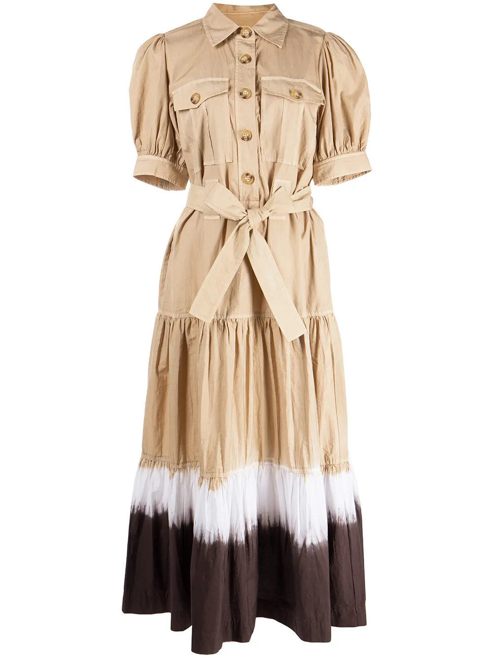 

Derek Lam 10 Crosby Buddy dip-dye belted dress - Neutrals