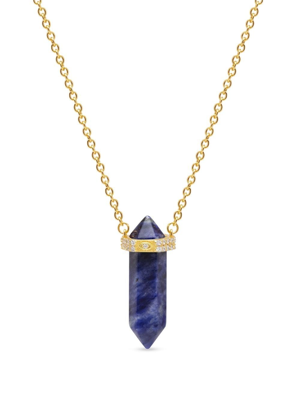 Nialaya Jewelry Dumortierite Crystal-embellished Necklace In Gold