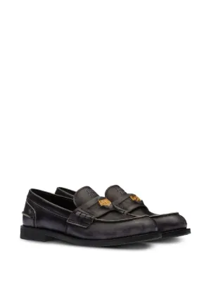 MIUMIU レザー　ローファー　Loafers PRADA MiuMiu＊Brushed leather loafers レザー ローファー＊送料込