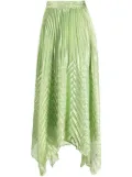 Simkhai metallic-thread pleated skirt - Green