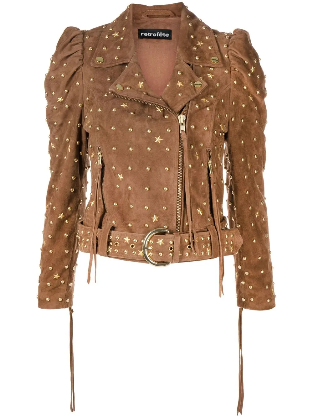 

Retrofete Tai suede studded jacket - Brown