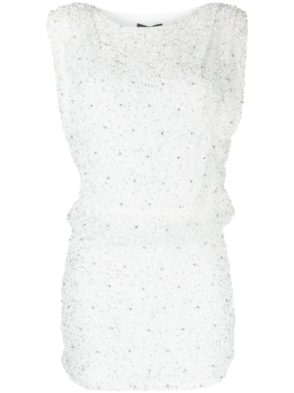 

Retrofete vestido Carnegie con lentejuelas - Blanco