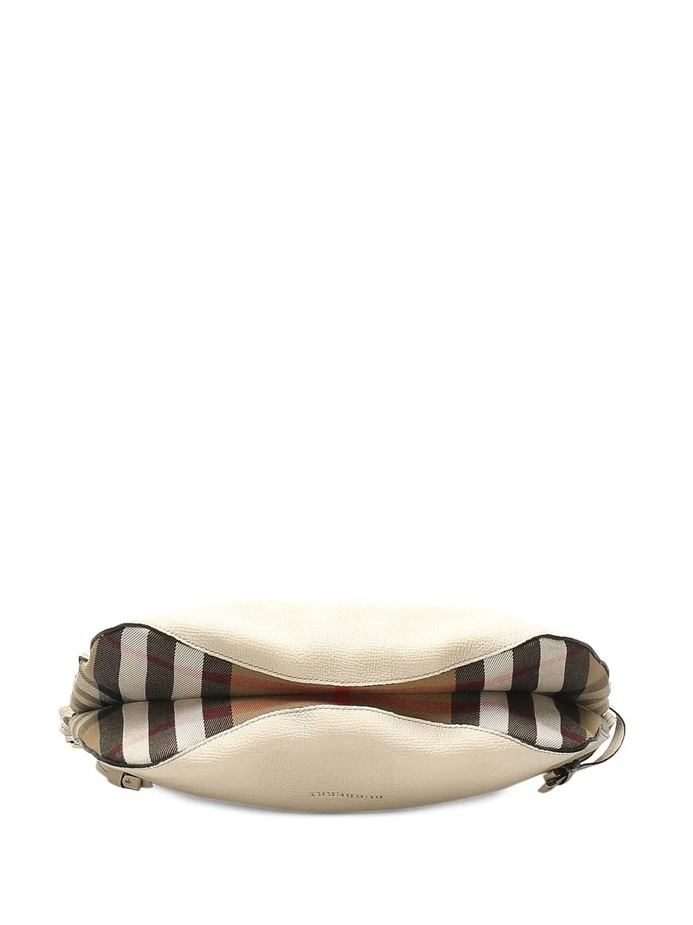 Preowned Burberry Checkprint Trim Crossbody Bag In 白色 ModeSens