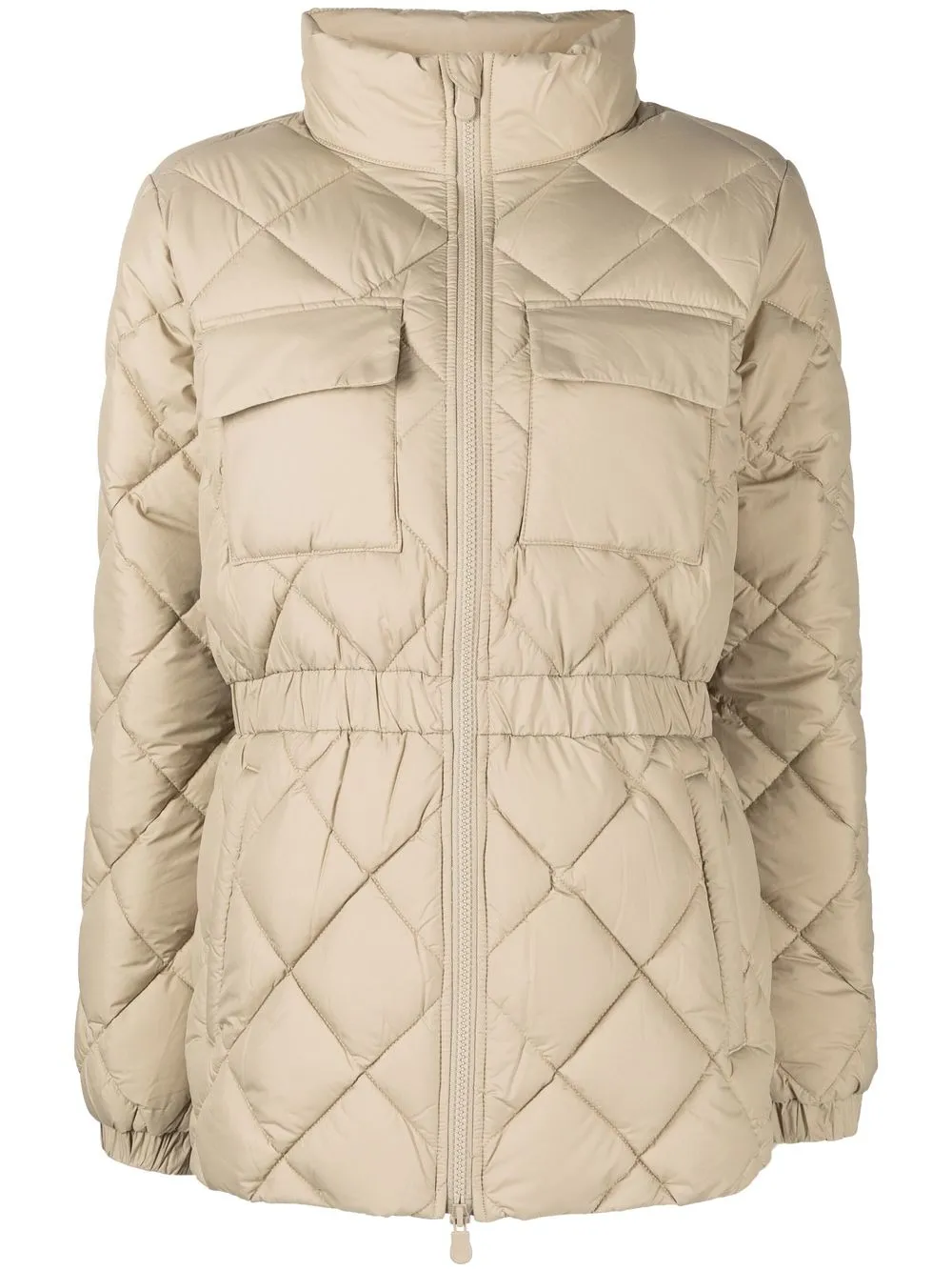 

Save The Duck diamond-quilted belted jacket - Yellow