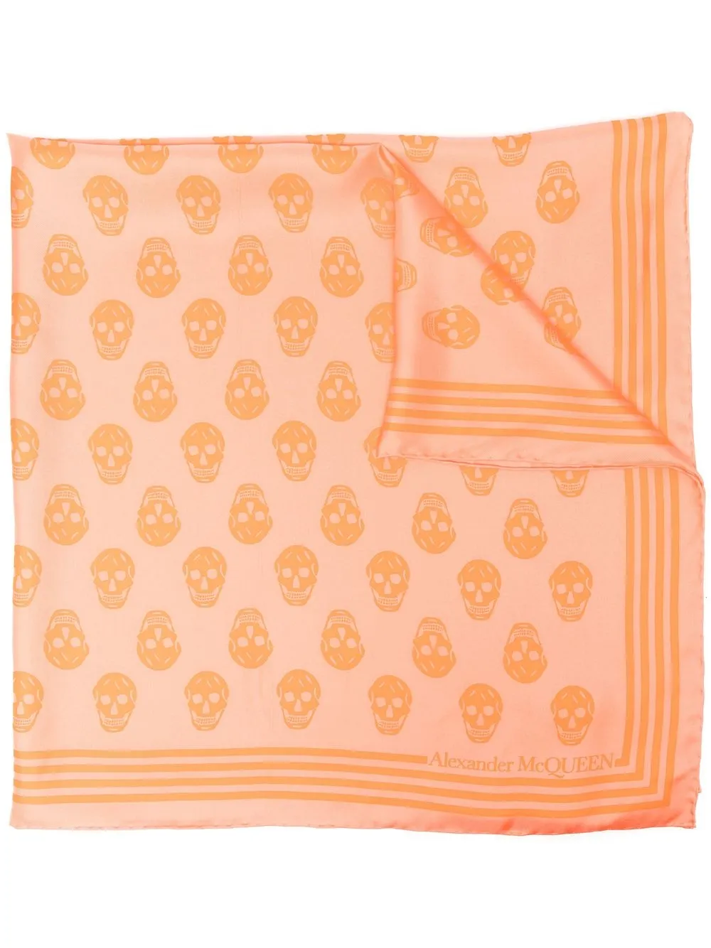 

Alexander McQueen skull-print silk scarf - Orange