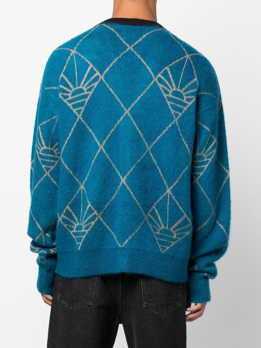 Shop Paccbet Logo-monogram Print Knit Cardigan In Blau