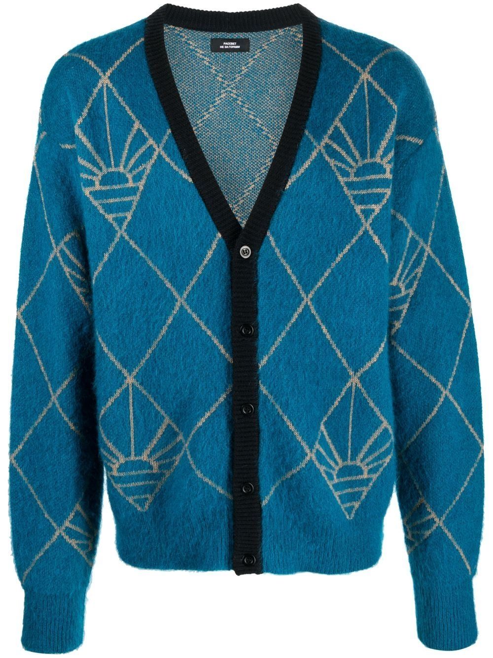 PACCBET LOGO-MONOGRAM PRINT KNIT CARDIGAN