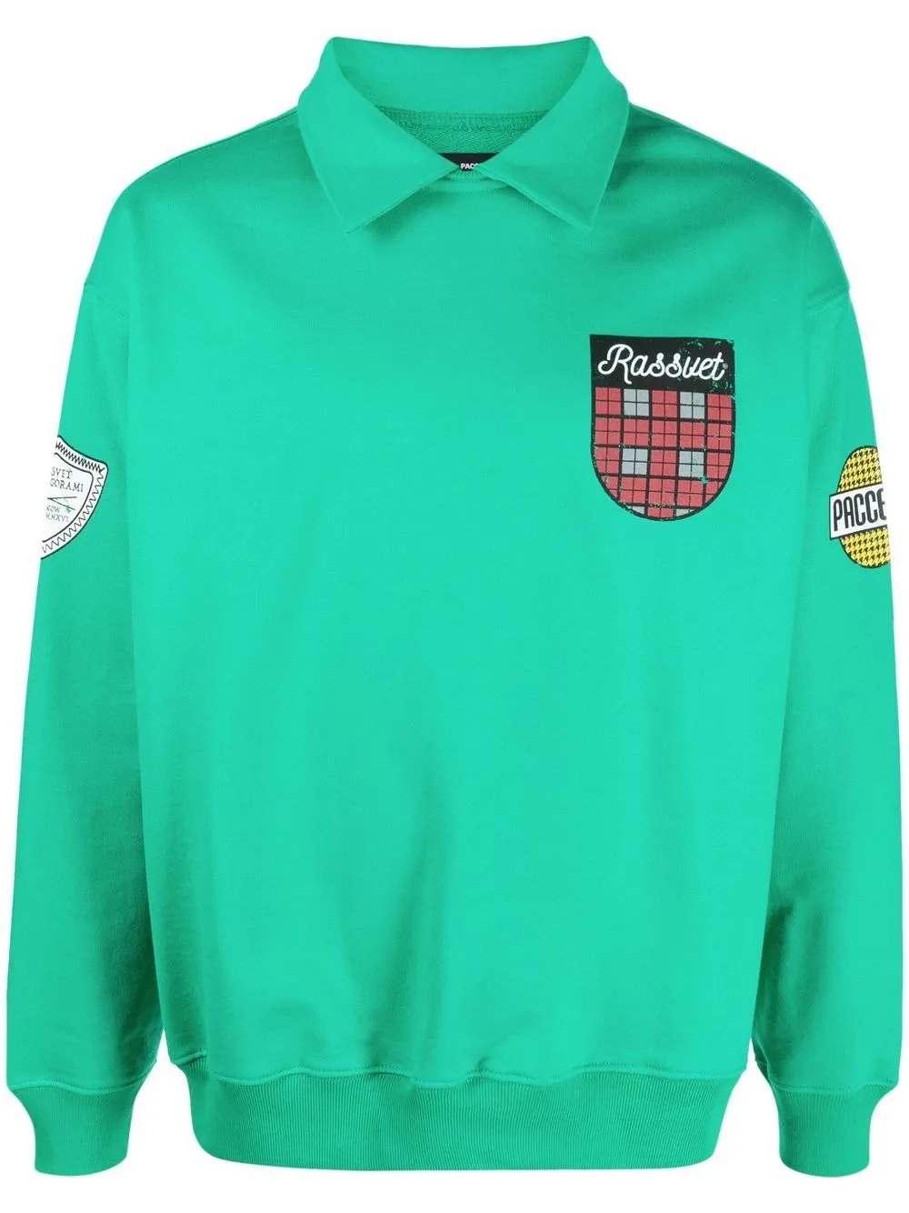 

PACCBET logo-print detail polo jumper - Green