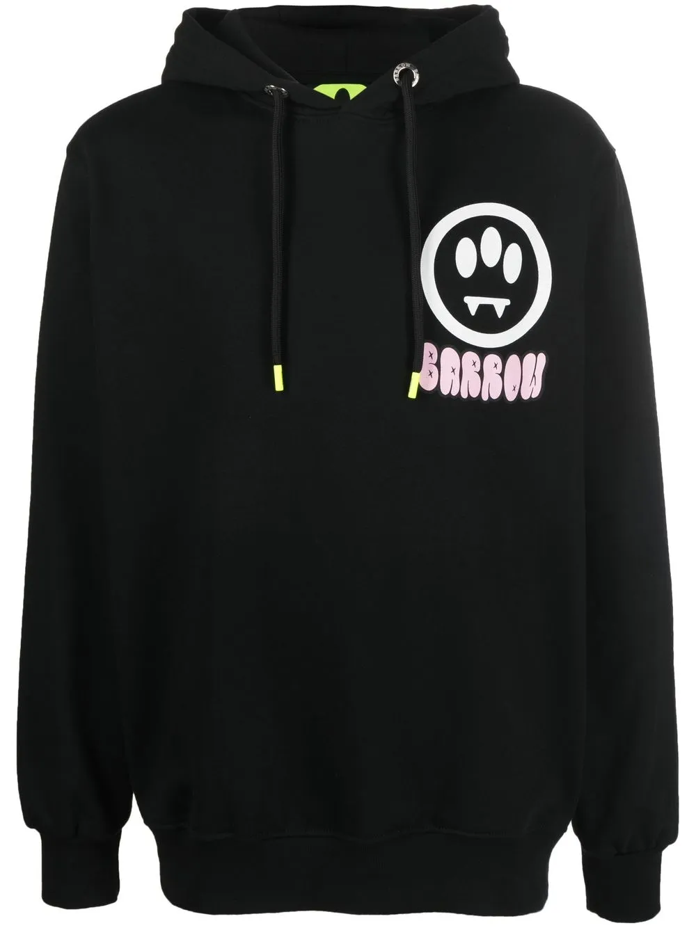 

BARROW mushroom-print drawstring hoodie - Black