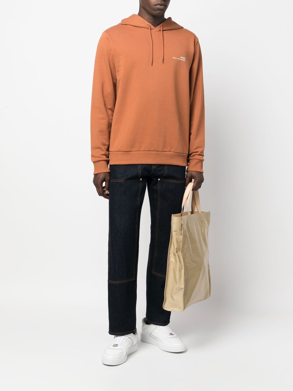 A.P.C. Hoodie met logoprint - Bruin