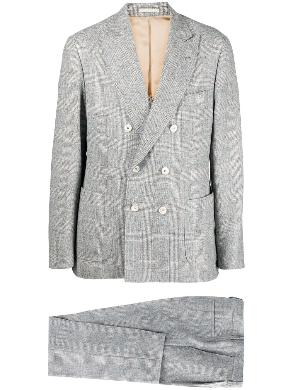 

Brunello Cucinelli check-pattern double-breasted blazer - Grey