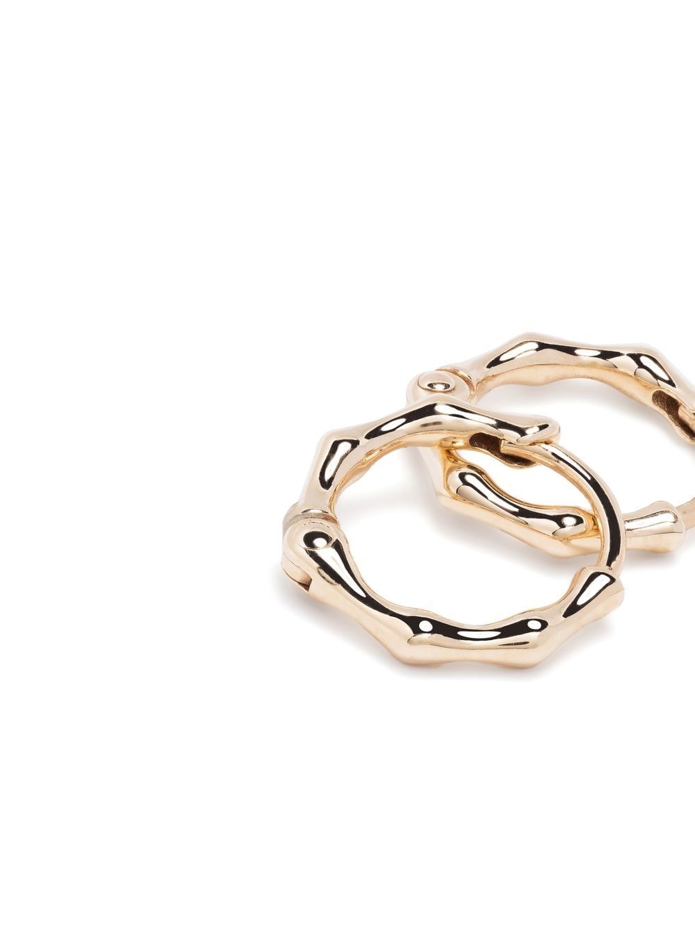 Shop Dinny Hall 10kt Yellow Gold Bamboo Hoop Earrings