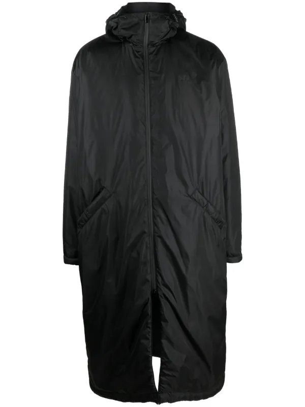 Golden Goose logo print Hooded Trench Coat Farfetch