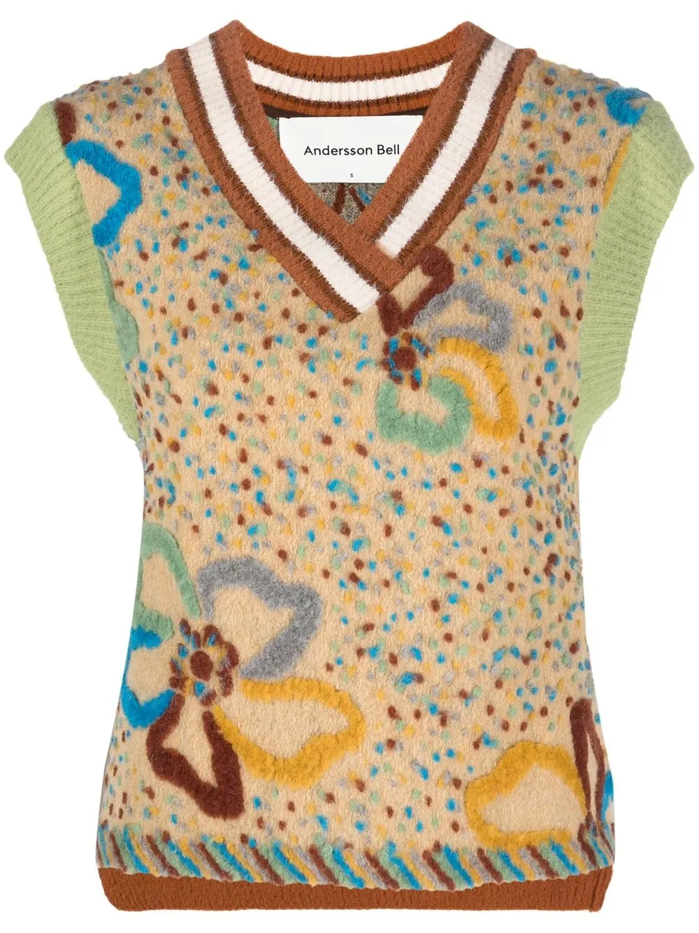 

Andersson Bell floral-embroidered sweater vest - Neutrals