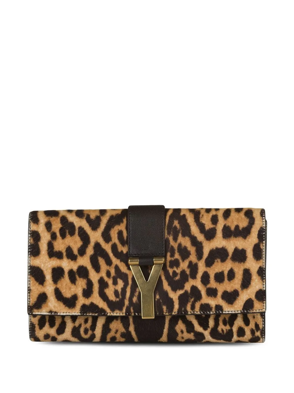 

Yves Saint Laurent Pre-Owned bolsa de mano Cleopatracon estampado de leopardo - Marrón