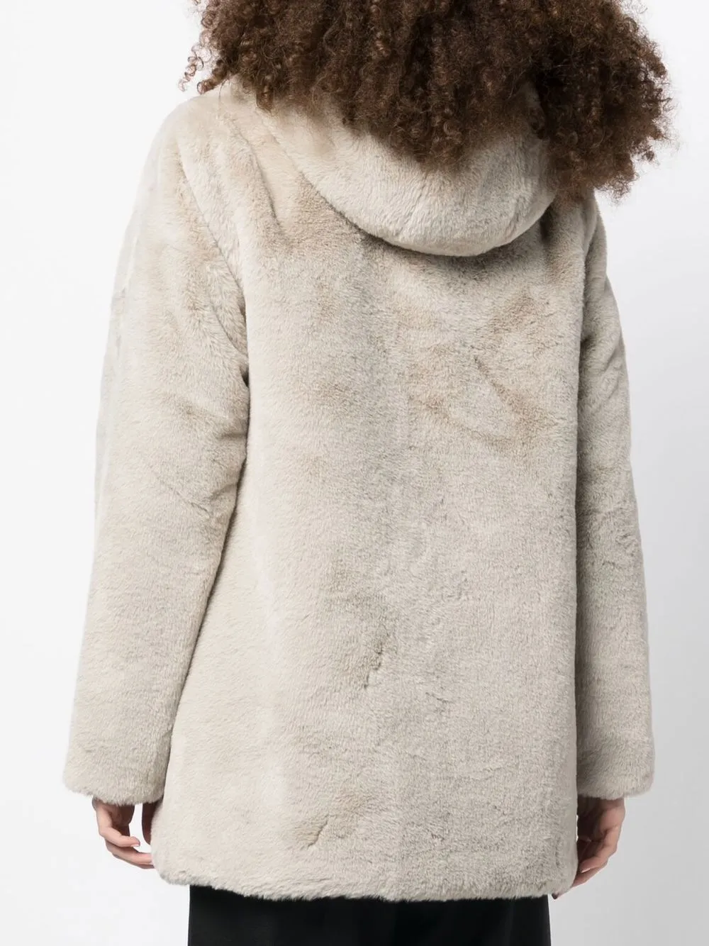 Save The Duck Reversible Padded Faux-fur Zipped Coat In Nude