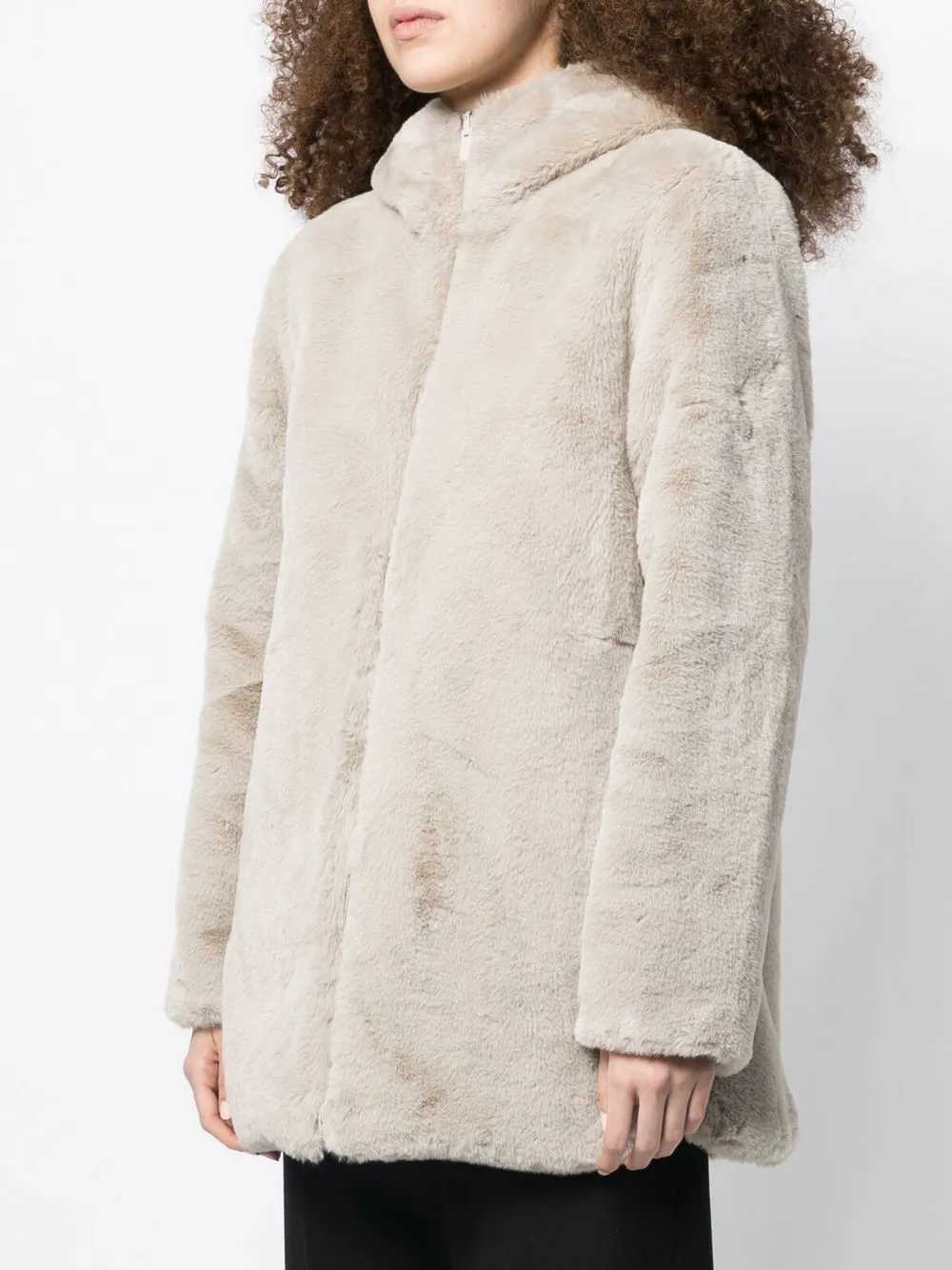 Save The Duck Reversible Padded Faux-fur Zipped Coat In Nude