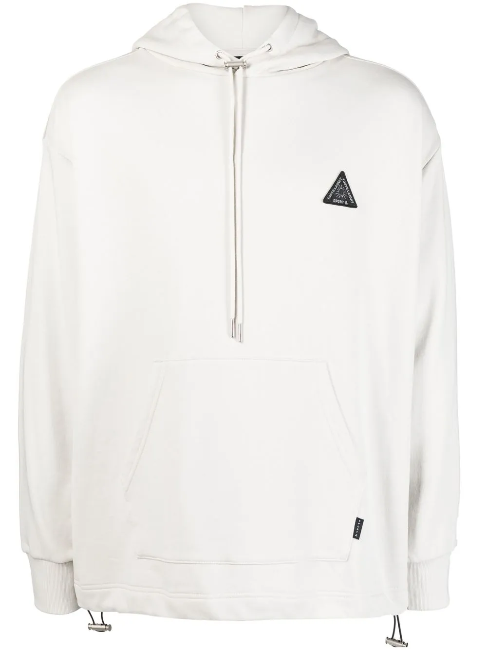 

SPORT b. by agnès b. logo-patch cotton hoodie - Grey