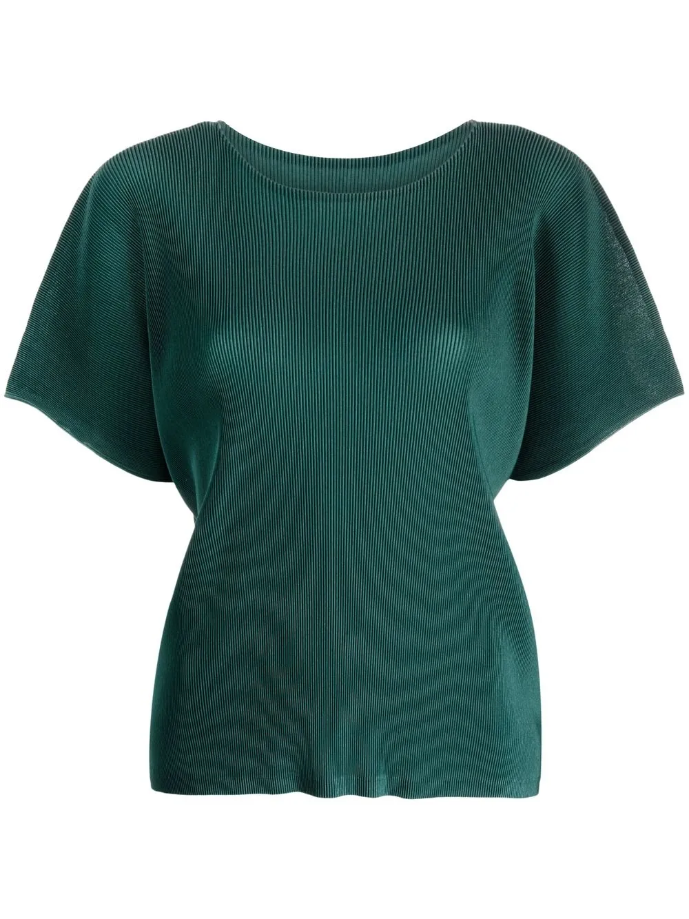 

Pleats Please Issey Miyake blusa plisada manga corta - Verde