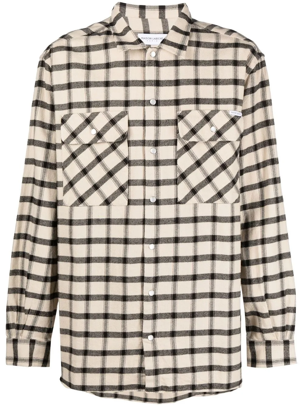 

Maison Labiche check-print long-sleeve shirt - Neutrals