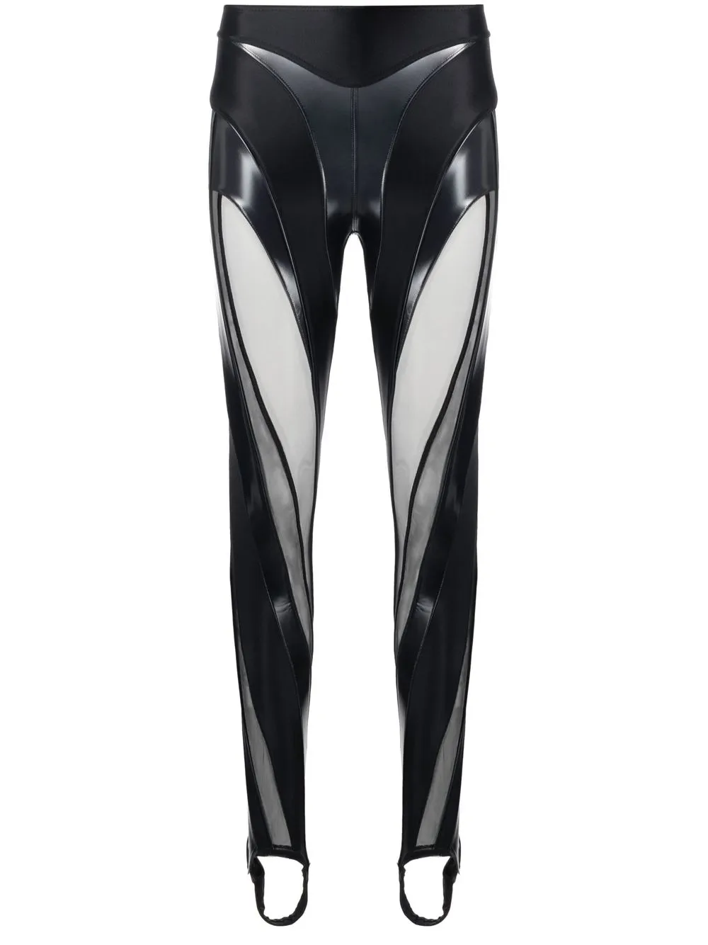 

Mugler leggins estilo fuseau con panel transparente - Negro