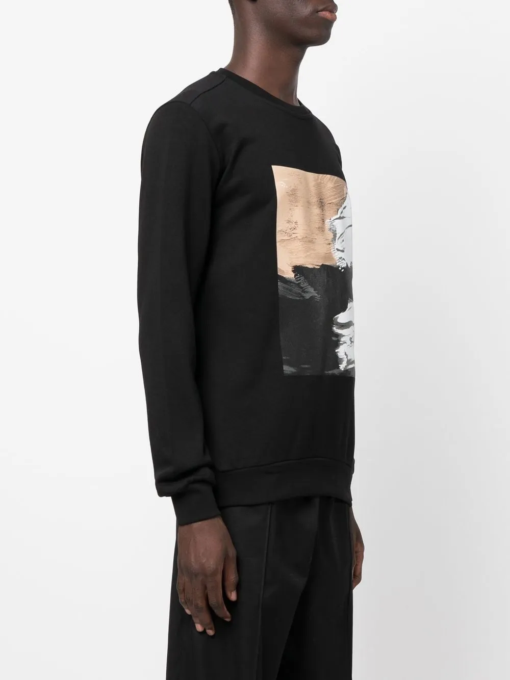 Shop Costume National Contemporary Graphic Print Cotton Sweatshirt In Schwarz