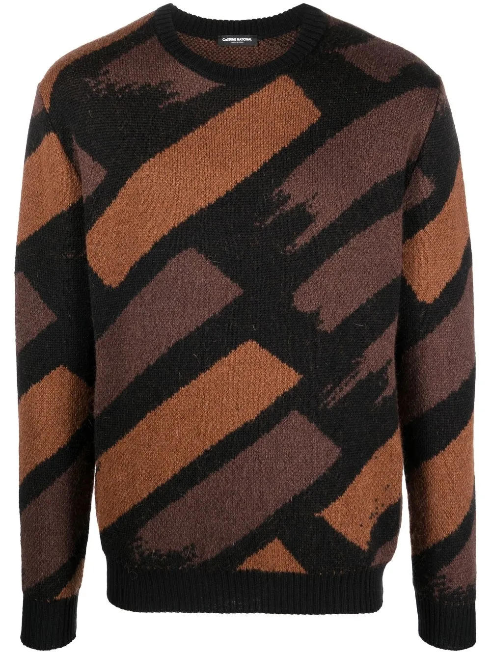 

costume national contemporary graphic print jumper - Brown