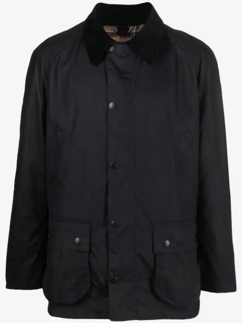Barbour جاكيت بياقة وتأثير شمع