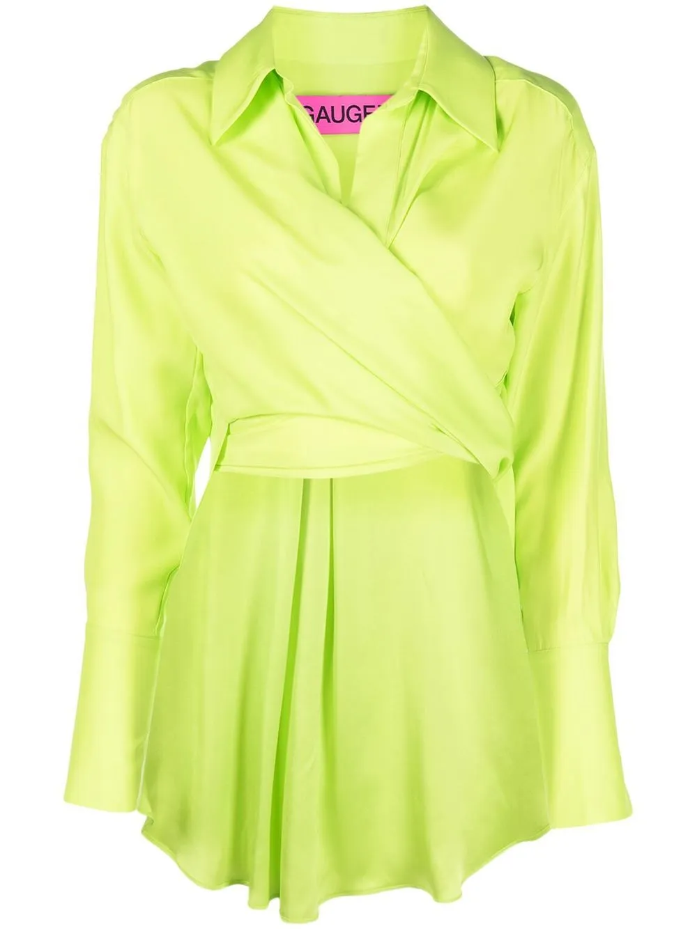 

GAUGE81 ruched silk shirt - Green