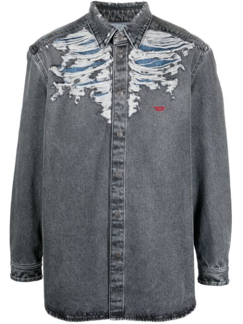 Diesel D-Simply-Over-Fsb distressed denim shirt Men