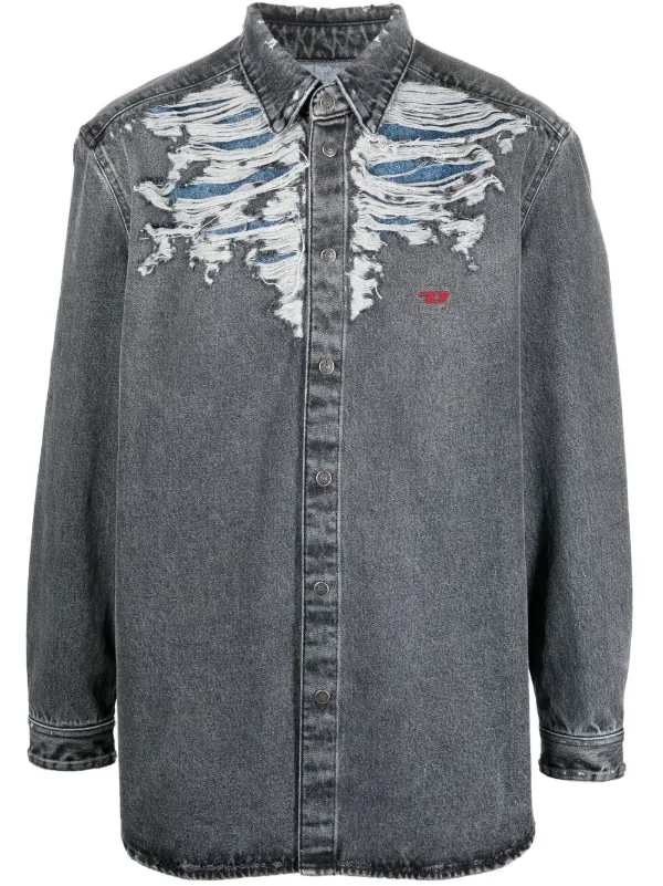 Diesel mens hot sale denim shirt