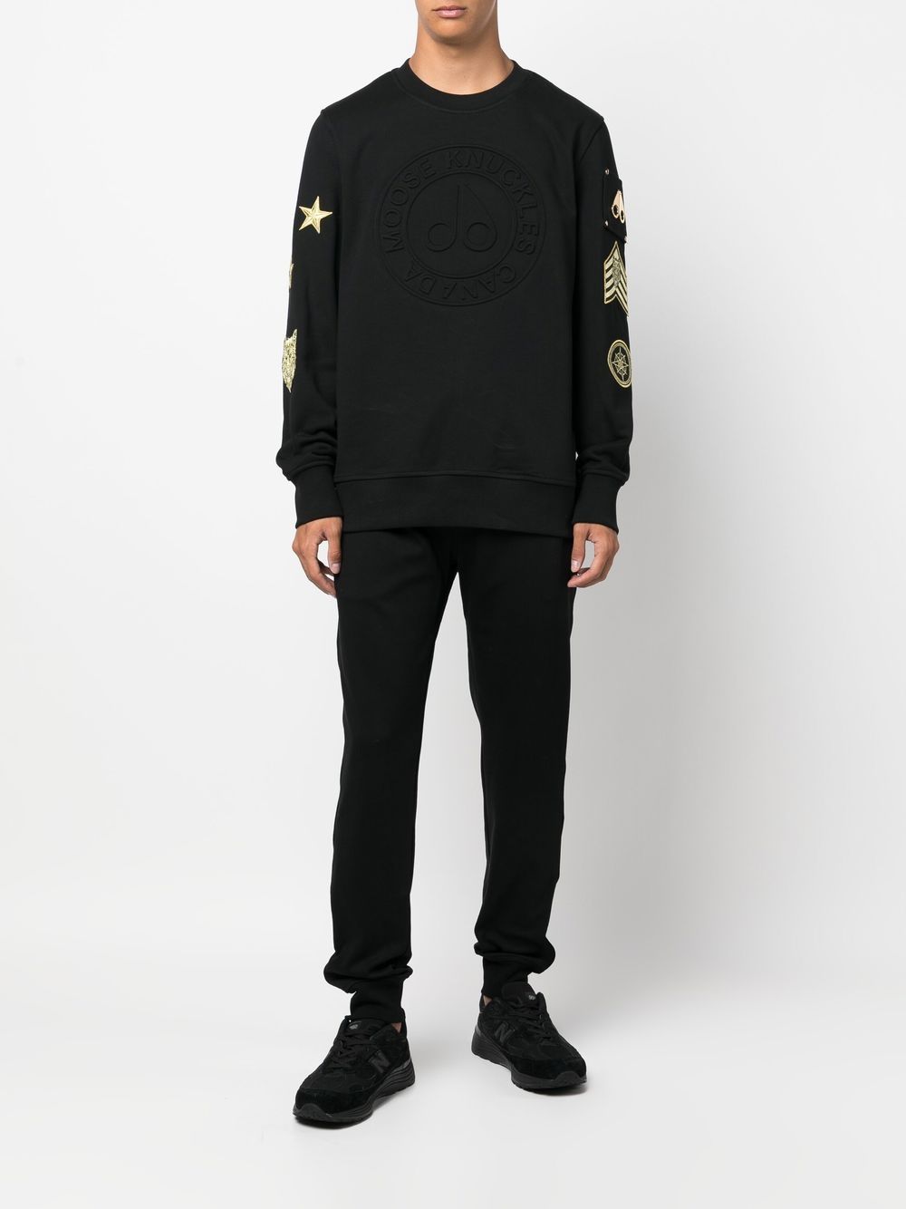 Moose Knuckles Sweater met logo-reliëf - Zwart
