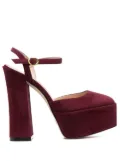 Stuart Weitzman square-toe 115mm suede platform pumps - Red