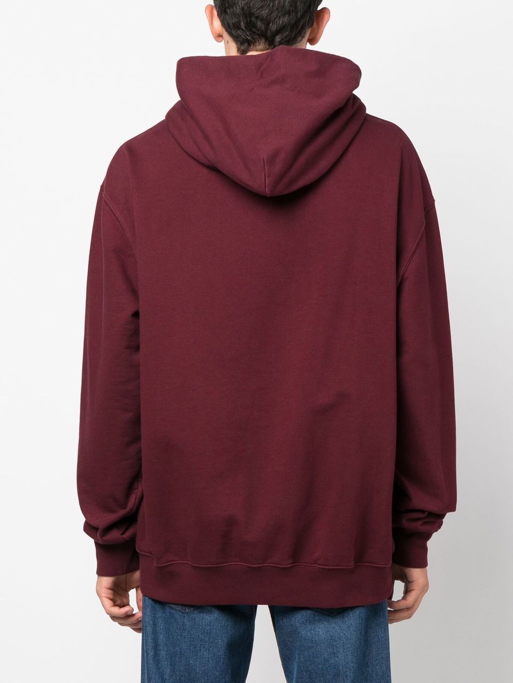 Shop Maison Margiela Logo-embroidered Cotton Hoodie In Rot