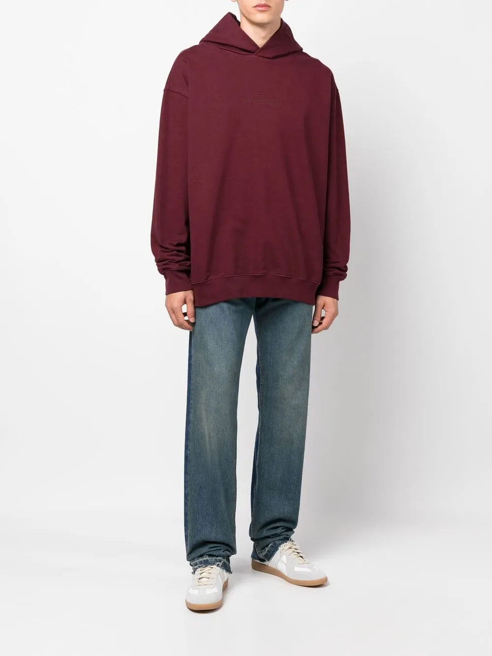Maison Margiela Hoodie met geborduurd logo - Rood