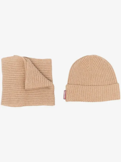 DSQUARED2 set tejido de mascada con gorro
