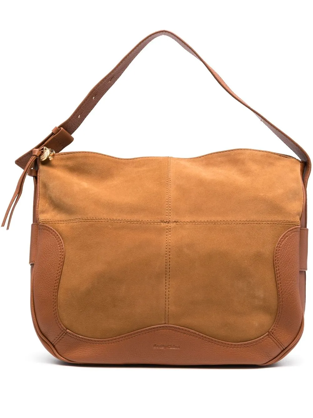 

See by Chloé Hana panelled-leather shoulder bag - Brown