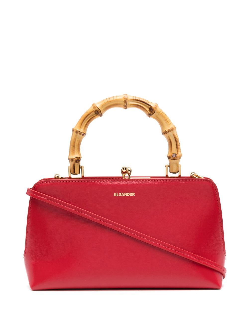 

Jil Sander tote con asa de bambú - Rojo