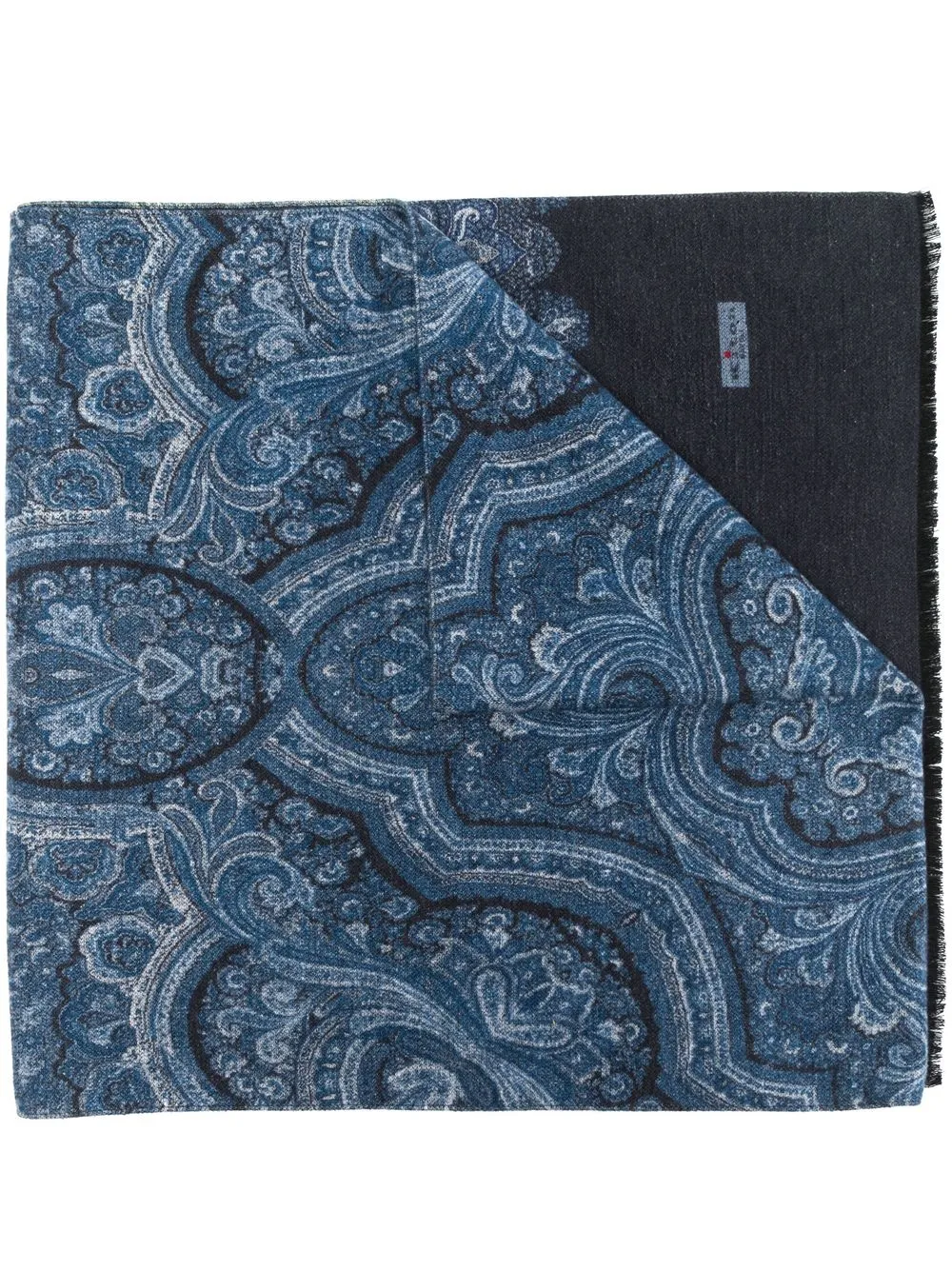 

Kiton paisley-print silk scarf - Blue