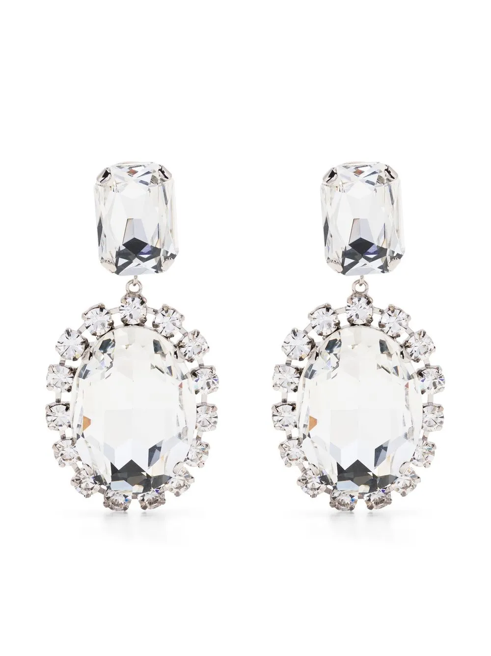 

Alessandra Rich aretes con detalles de cristal - Plateado