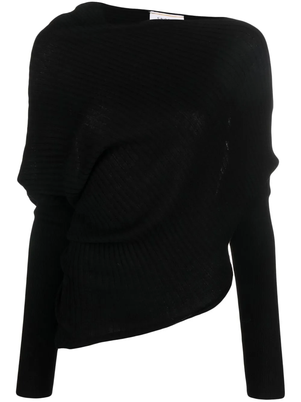 Snobby Sheep drape-detail knit jumper - Black