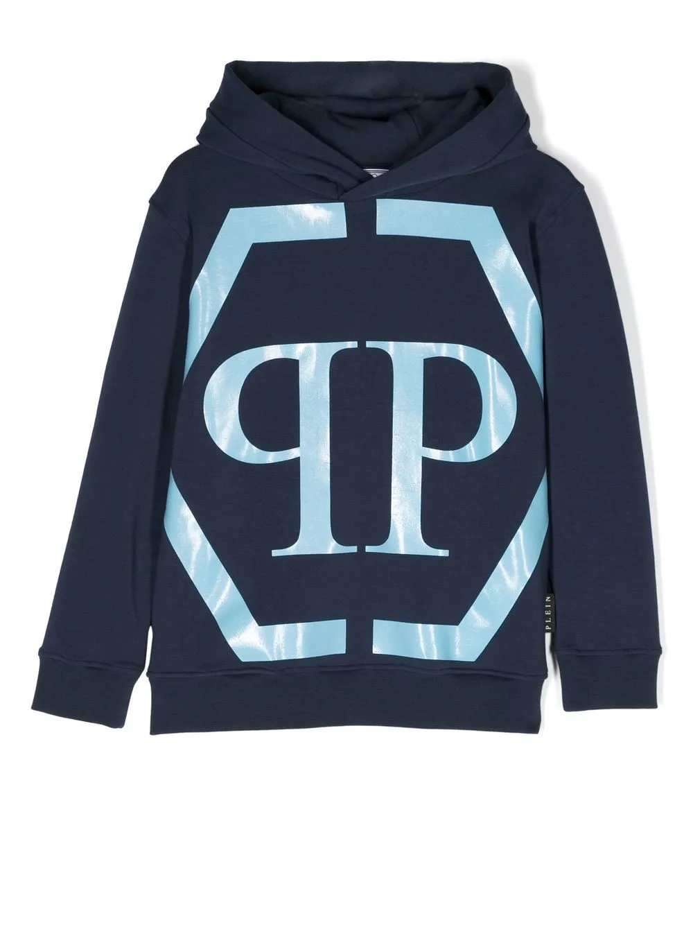 

Philipp Plein Junior hoodie con logo hexagonal estampado - Azul