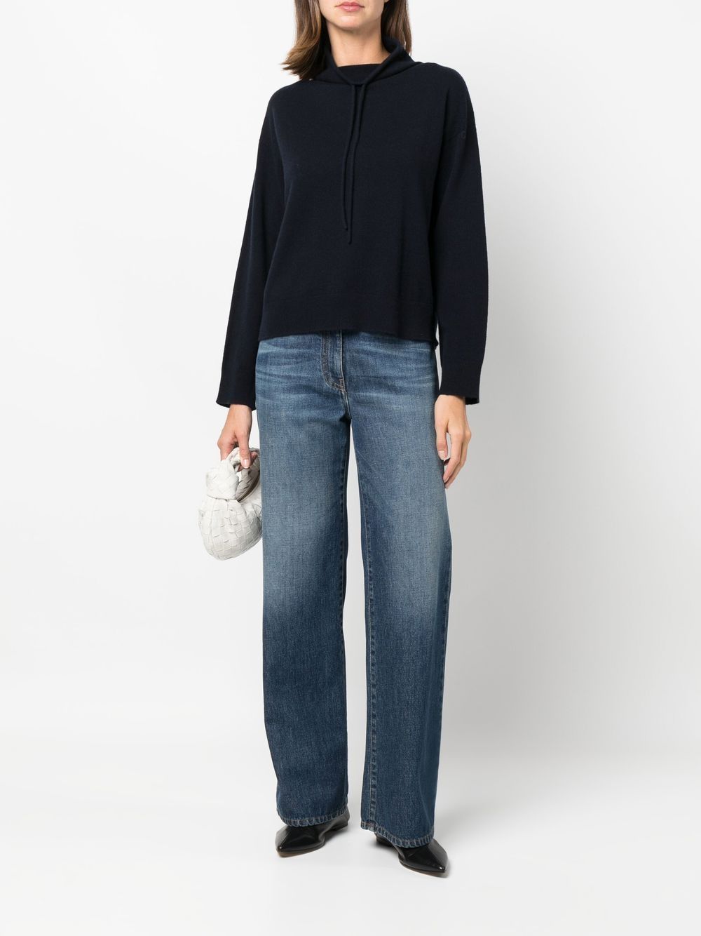 Shop Theory Fine-knit Cashmere Hoodie In Blue