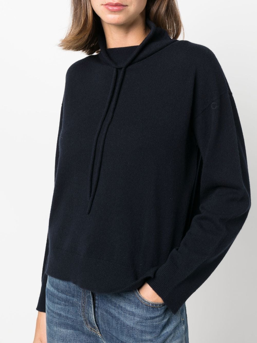 Shop Theory Fine-knit Cashmere Hoodie In Blue