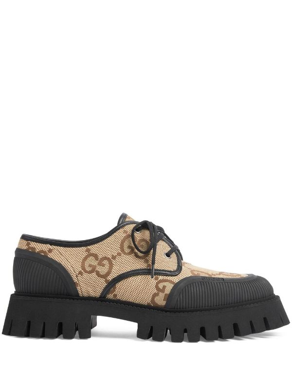 Gucci Maxi GG lace-up Derby Shoes - Farfetch